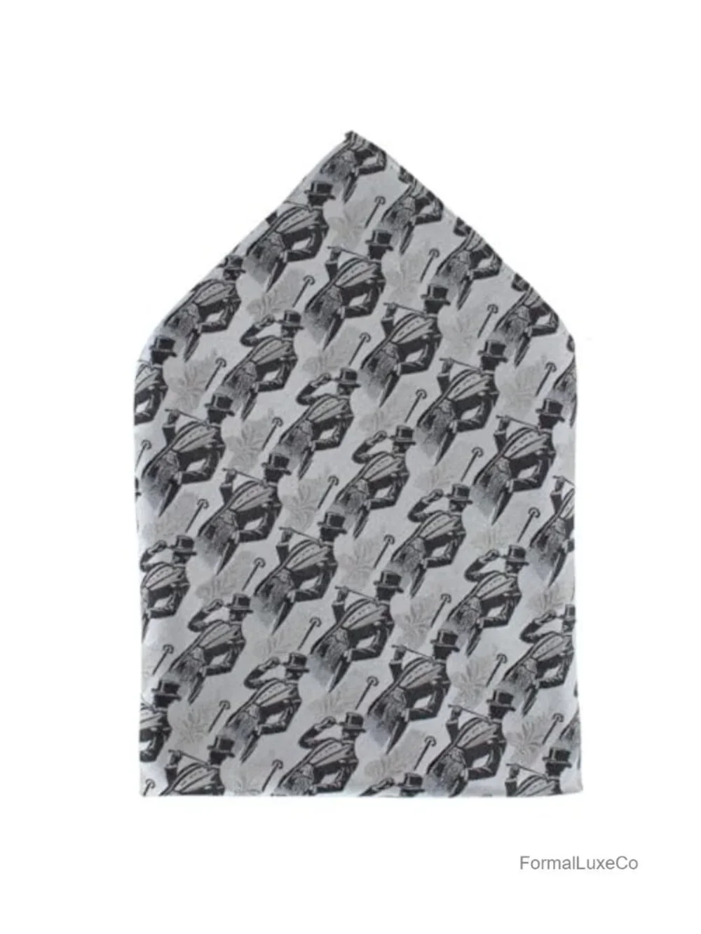 Big & Tall Silk Necktie & Pocket Square Set Dapper Novelty Pattern